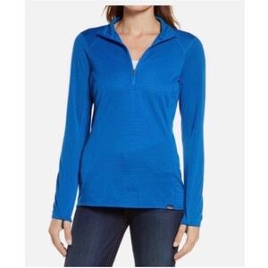 Patagonia Capilene performance base layer top blue thermal quarter zip pullove